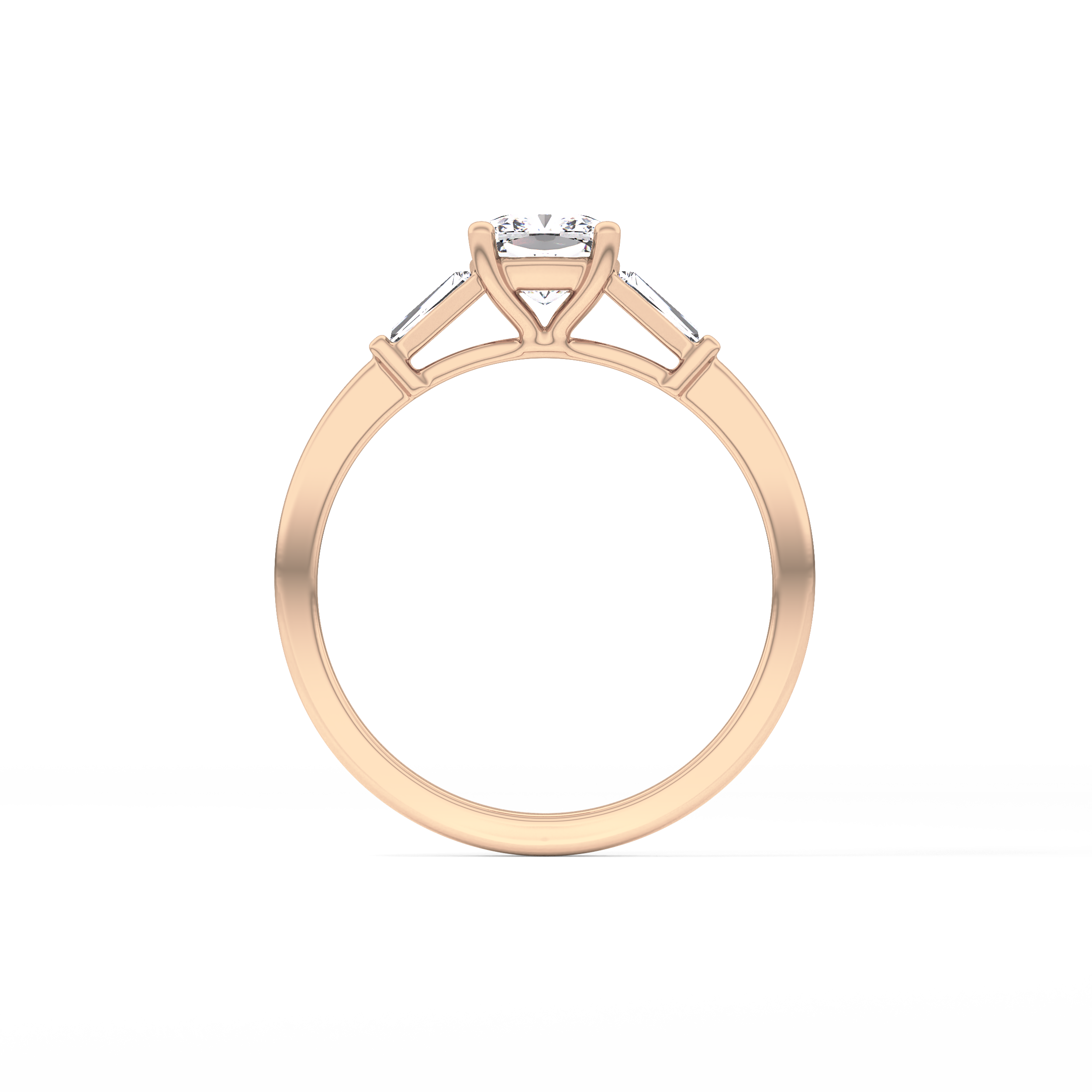 Cushion Three Stone Lab Grown Diamond Engagement Ring