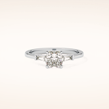 0.74 CT Cushion Shaped Three Stone Moissanite Engagement Ring
