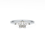 Cushion Three Stone Lab Grown Diamond Engagement Ring