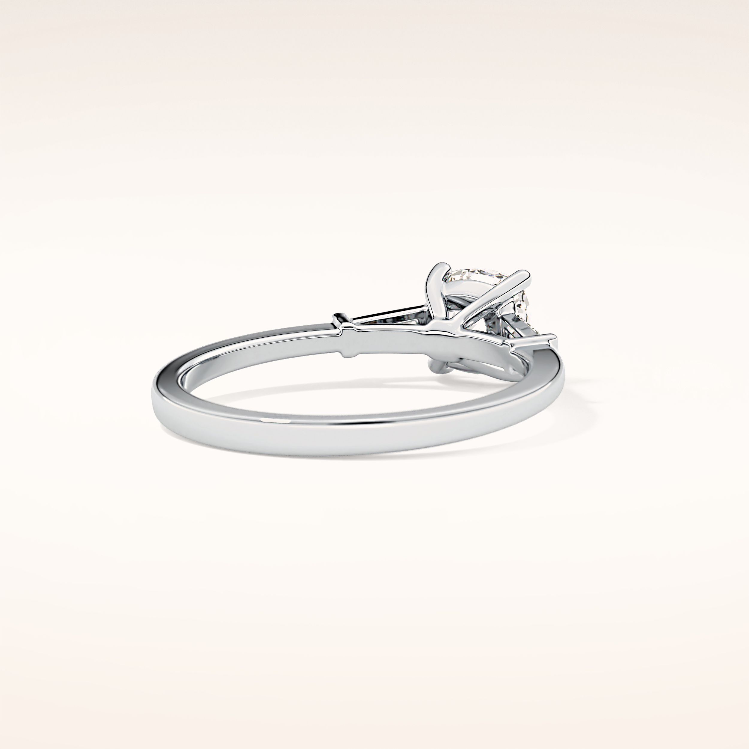 0.74 CT Cushion Shaped Three Stone Moissanite Engagement Ring