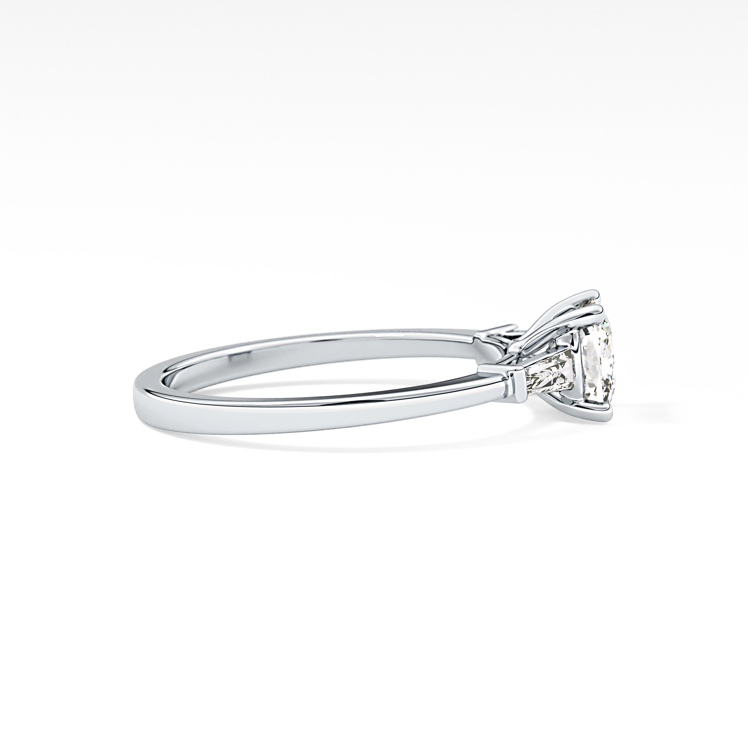 Cushion Three Stone Lab Grown Diamond Engagement Ring