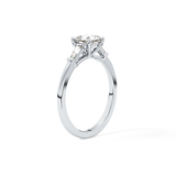 Cushion Three Stone Lab Grown Diamond Engagement Ring