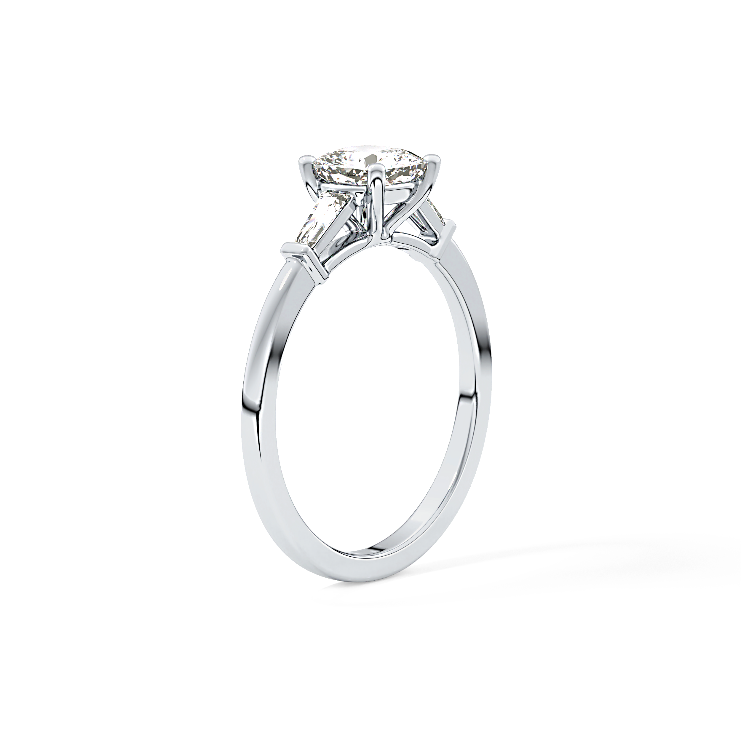 Cushion Three Stone Lab Grown Diamond Engagement Ring