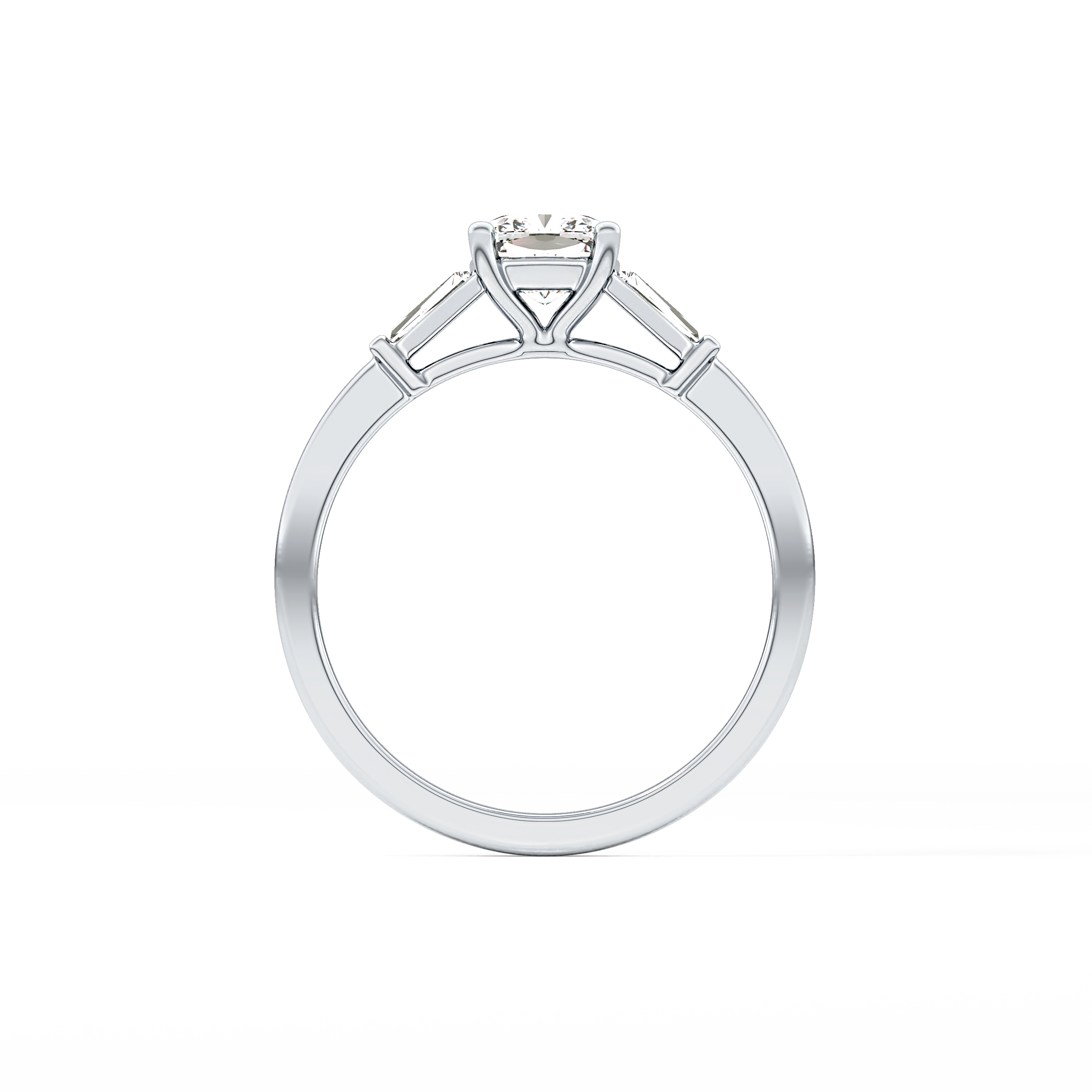 Cushion Three Stone Lab Grown Diamond Engagement Ring