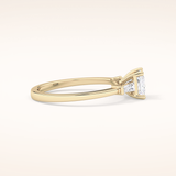 0.78 CT Princess Shaped Three Stone Moissanite Engagement Ring