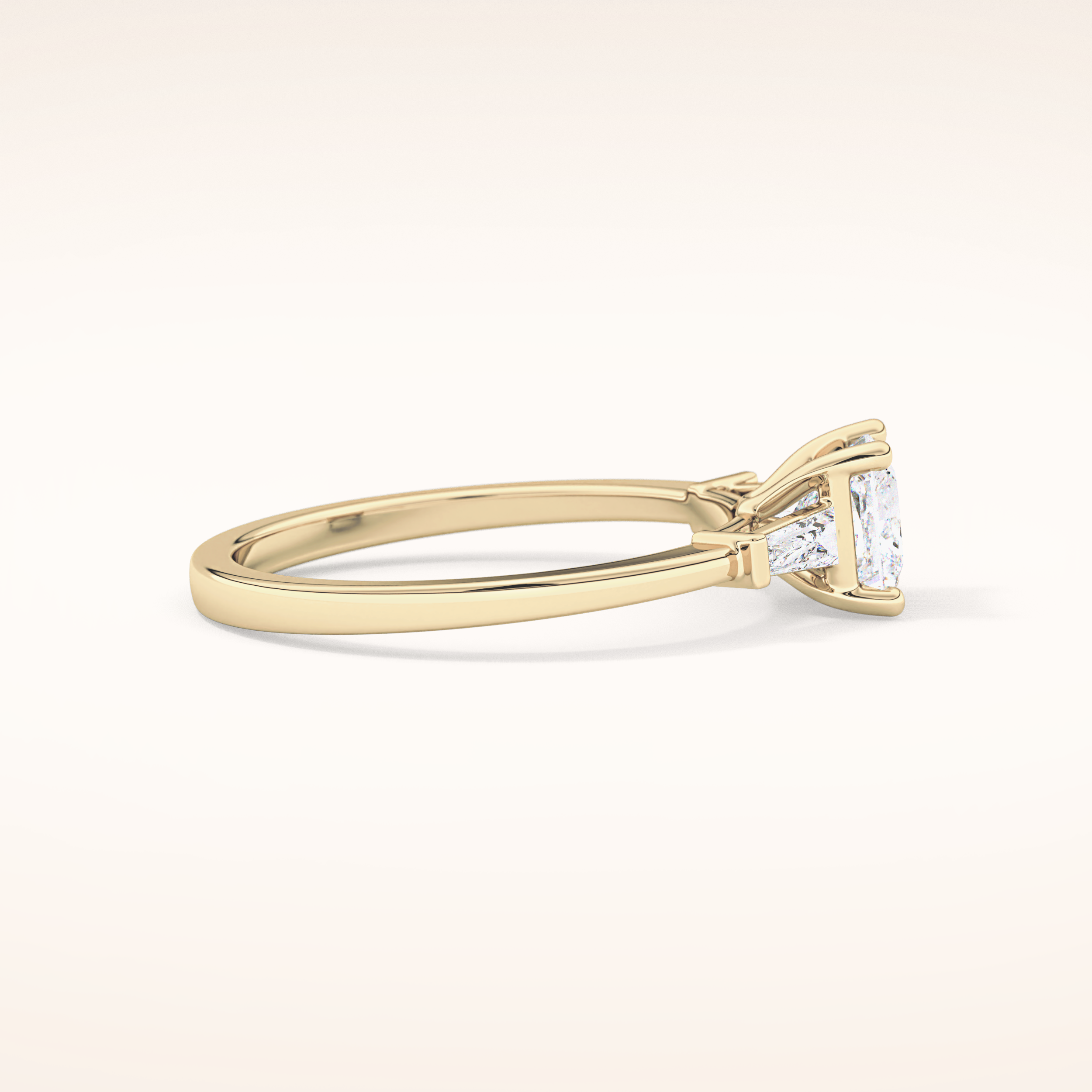 0.78 CT Princess Shaped Three Stone Moissanite Engagement Ring
