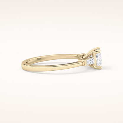 0.78 CT Princess Shaped Three Stone Moissanite Engagement Ring