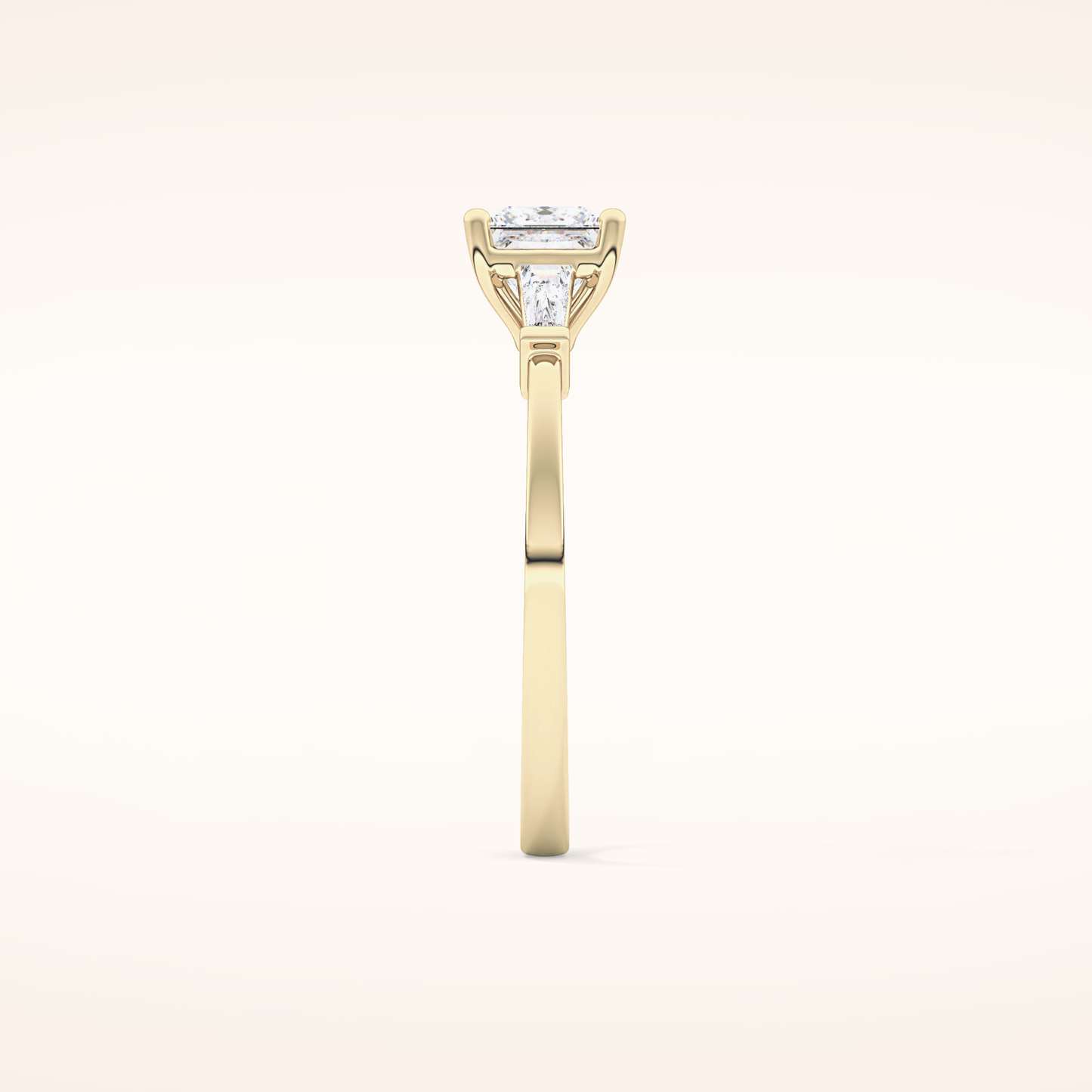 0.78 CT Princess Shaped Three Stone Moissanite Engagement Ring