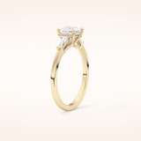 0.78 CT Princess Shaped Three Stone Moissanite Engagement Ring