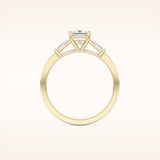 0.78 CT Princess Shaped Three Stone Moissanite Engagement Ring