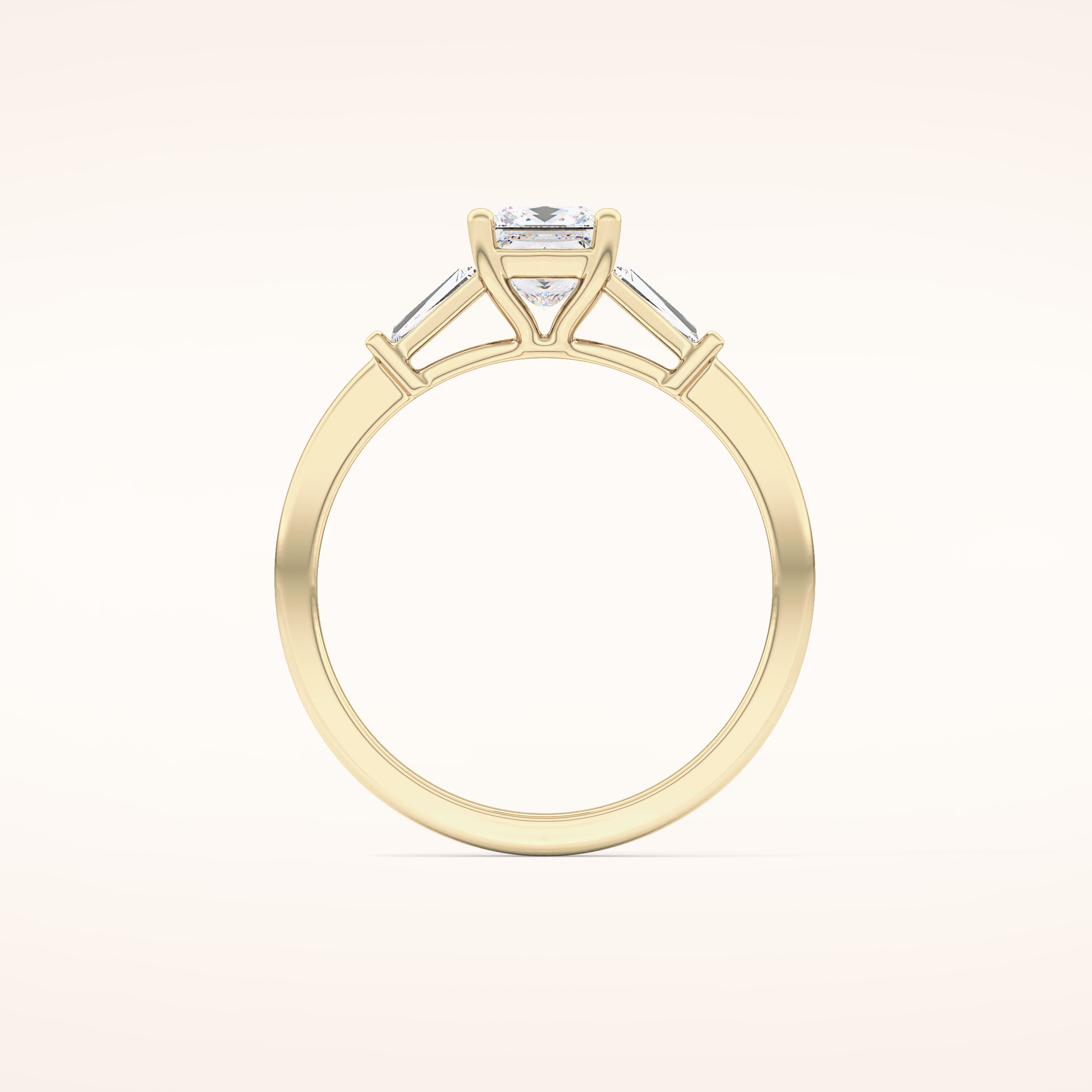 0.78 CT Princess Shaped Three Stone Moissanite Engagement Ring