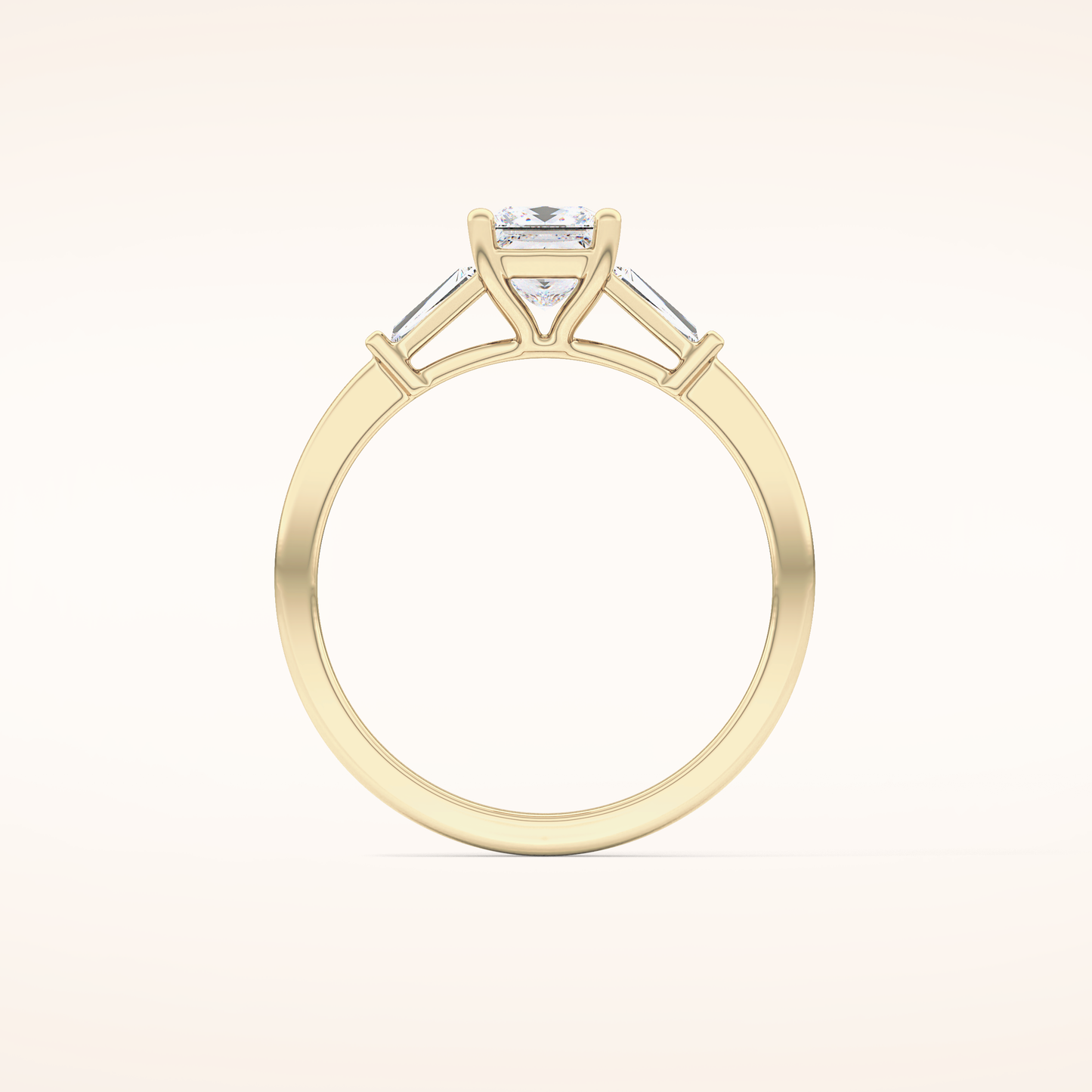 0.78 CT Princess Shaped Three Stone Moissanite Engagement Ring