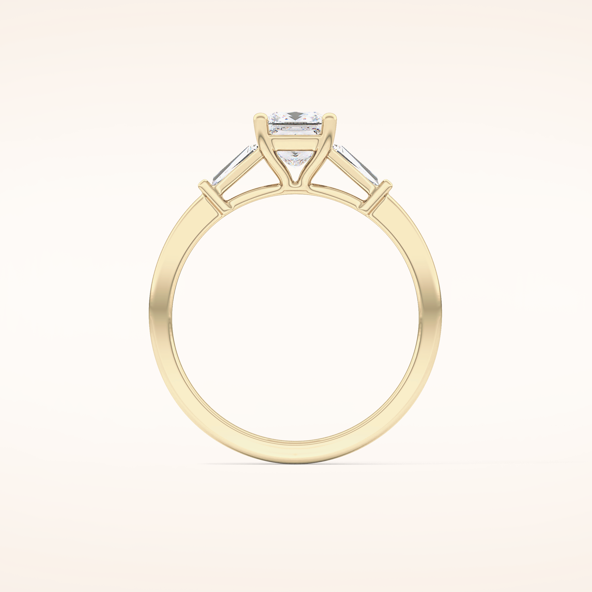 0.78 CT Princess Shaped Three Stone Moissanite Engagement Ring