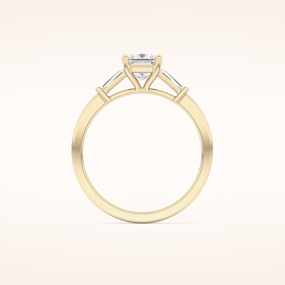 0.78 CT Princess Shaped Three Stone Moissanite Engagement Ring