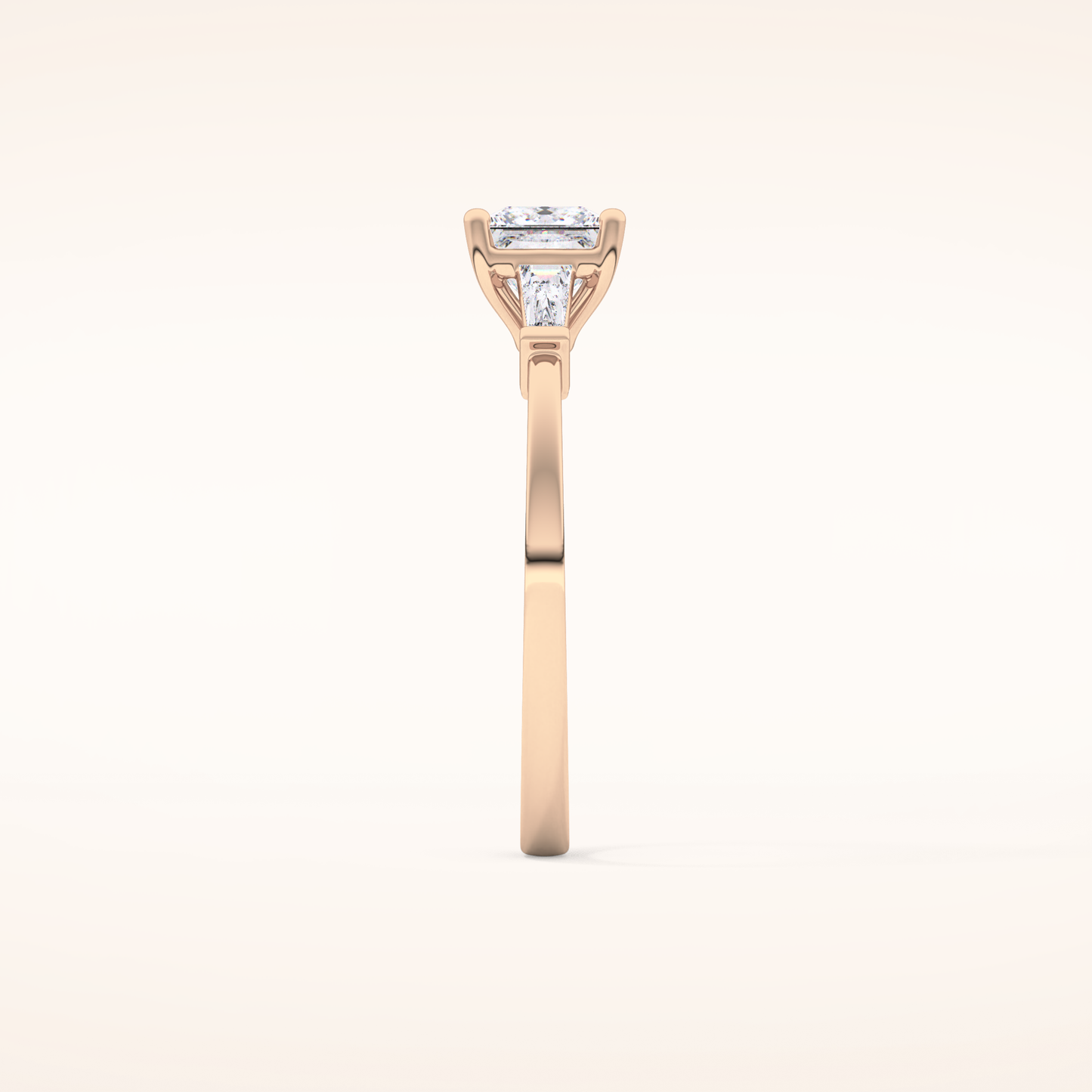 0.78 CT Princess Shaped Three Stone Moissanite Engagement Ring