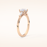 0.78 CT Princess Shaped Three Stone Moissanite Engagement Ring