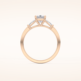 0.78 CT Princess Shaped Three Stone Moissanite Engagement Ring