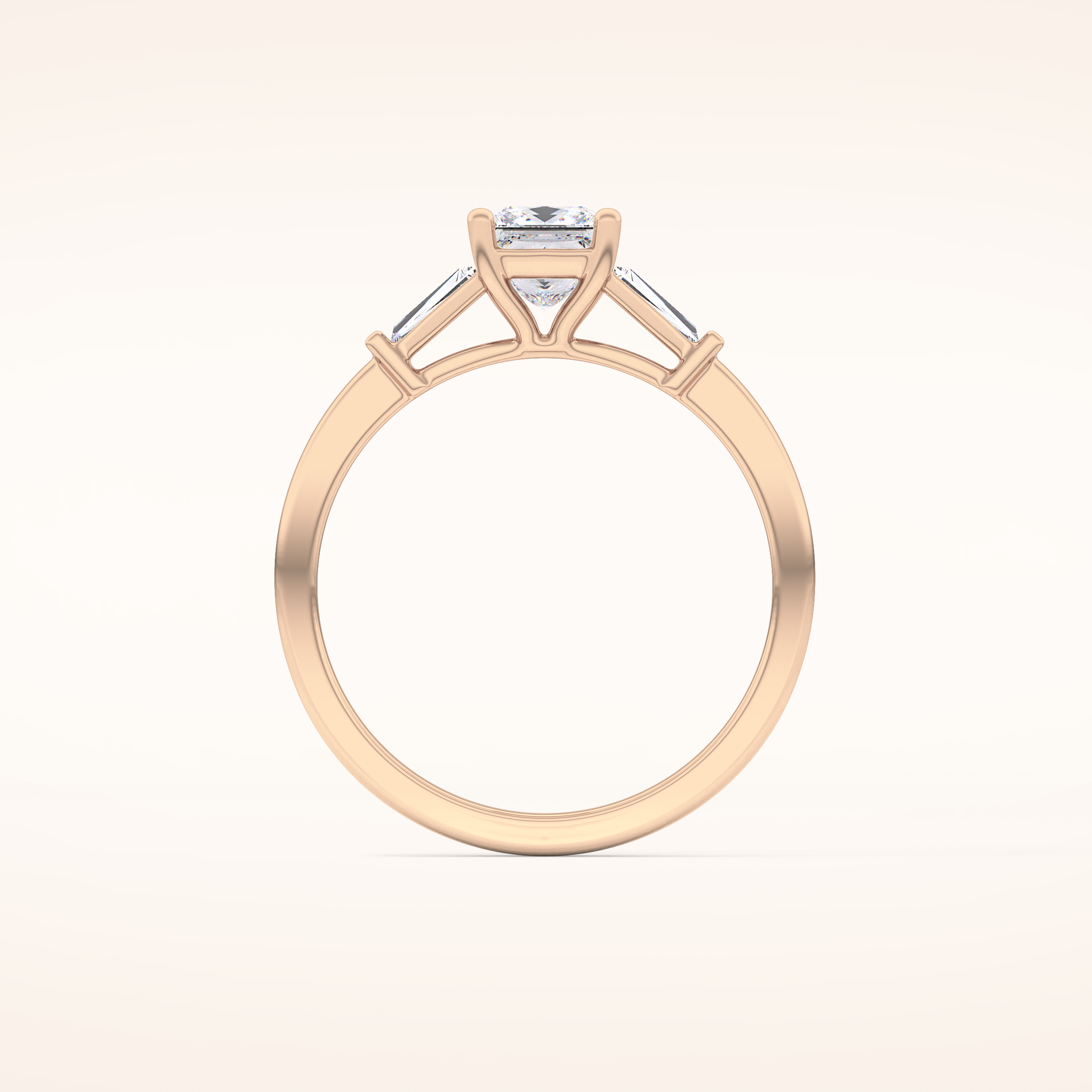 0.78 CT Princess Shaped Three Stone Moissanite Engagement Ring