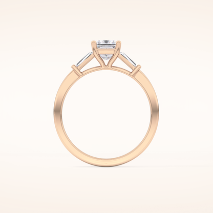 0.78 CT Princess Shaped Three Stone Moissanite Engagement Ring