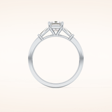 0.78 CT Princess Shaped Three Stone Moissanite Engagement Ring