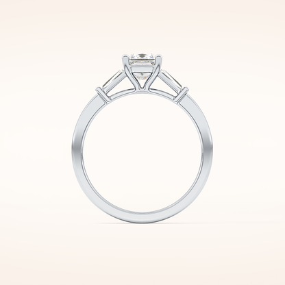 0.78 CT Princess Shaped Three Stone Moissanite Engagement Ring