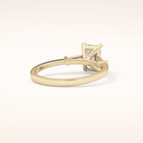 1.02 CT Emerald Shaped Three Stone Moissanite Engagement Ring