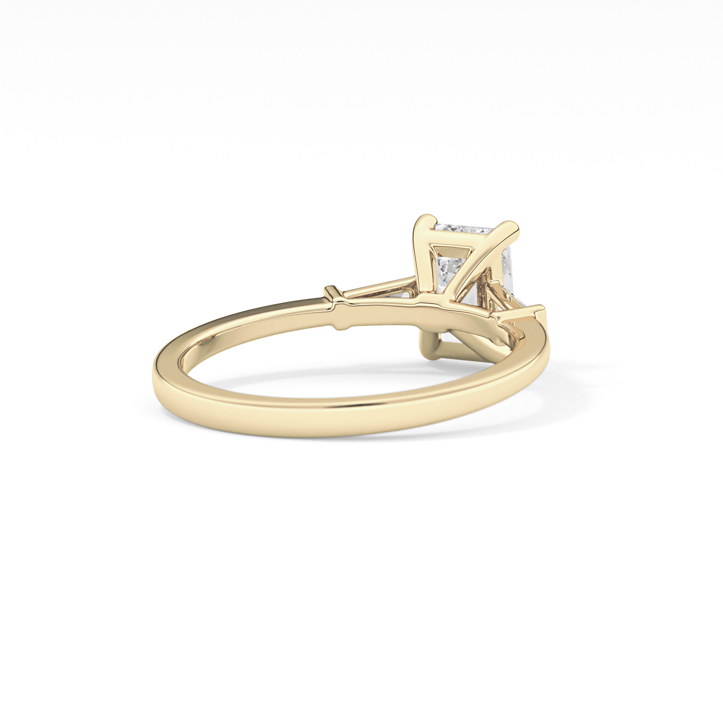 Emerald Three Stone Lab Grown Diamond Engagement Ring