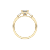 Emerald Three Stone Lab Grown Diamond Engagement Ring