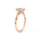 Emerald Three Stone Lab Grown Diamond Engagement Ring
