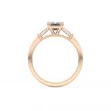 Emerald Three Stone Lab Grown Diamond Engagement Ring