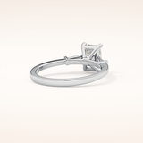 1.02 CT Emerald Shaped Three Stone Moissanite Engagement Ring