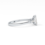 Emerald Three Stone Lab Grown Diamond Engagement Ring