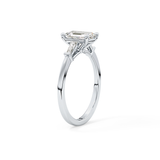 Emerald Three Stone Lab Grown Diamond Engagement Ring