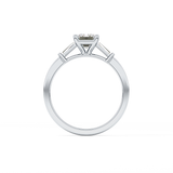 Emerald Three Stone Lab Grown Diamond Engagement Ring