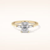 1.21 CT Radiant Shaped Three Stone Moissanite Engagement Ring