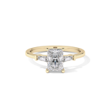 Radiant Three Stone Lab Grown Diamond Engagement Ring