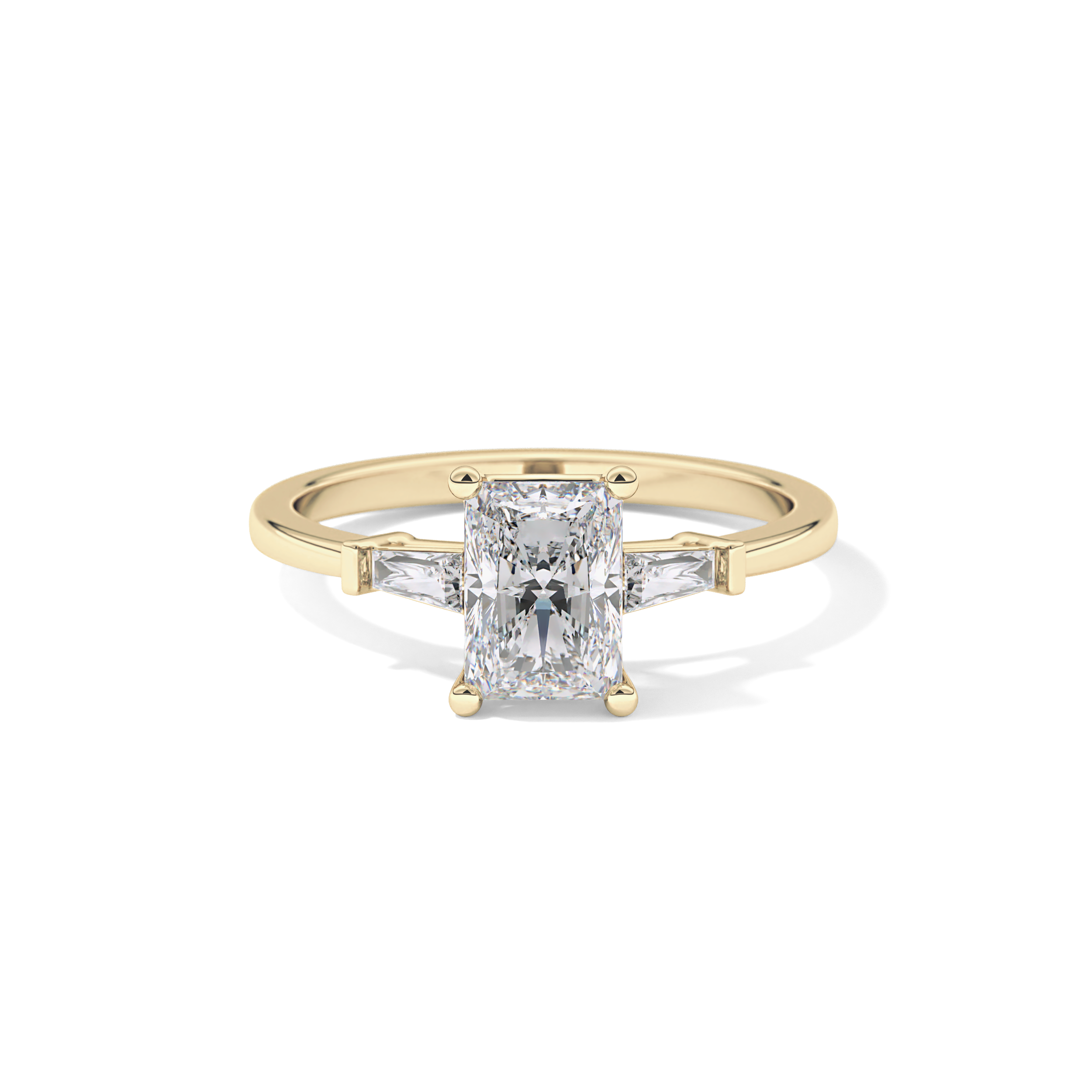 Radiant Three Stone Lab Grown Diamond Engagement Ring
