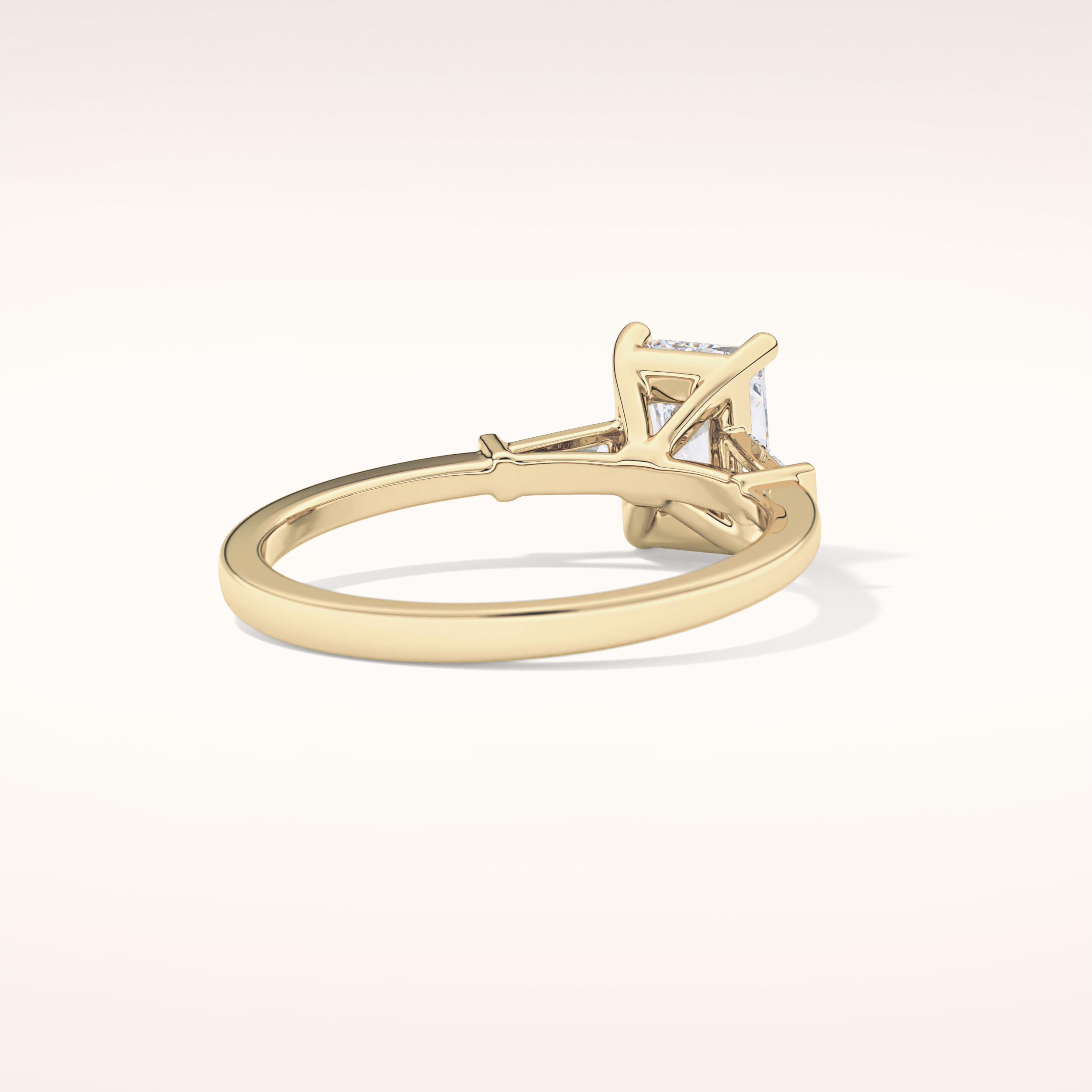 1.21 CT Radiant Shaped Three Stone Moissanite Engagement Ring
