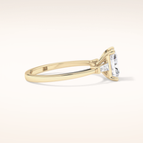 1.21 CT Radiant Shaped Three Stone Moissanite Engagement Ring