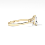 Radiant Three Stone Lab Grown Diamond Engagement Ring
