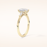 1.21 CT Radiant Shaped Three Stone Moissanite Engagement Ring