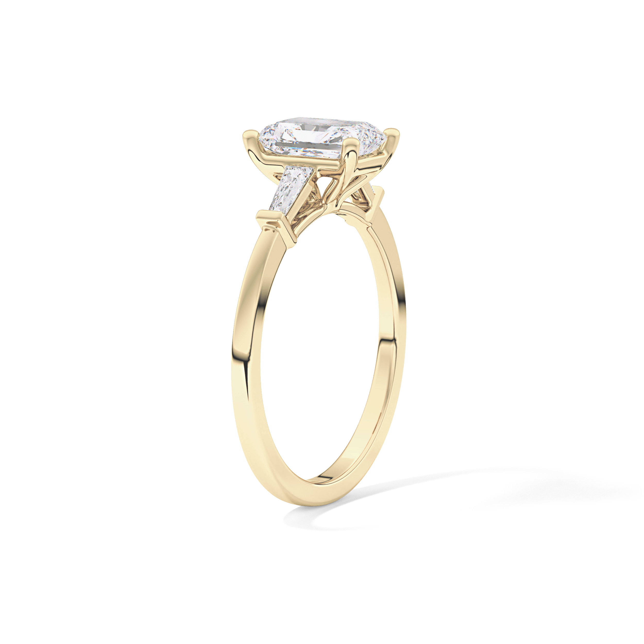 Radiant Three Stone Lab Grown Diamond Engagement Ring
