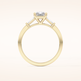1.21 CT Radiant Shaped Three Stone Moissanite Engagement Ring