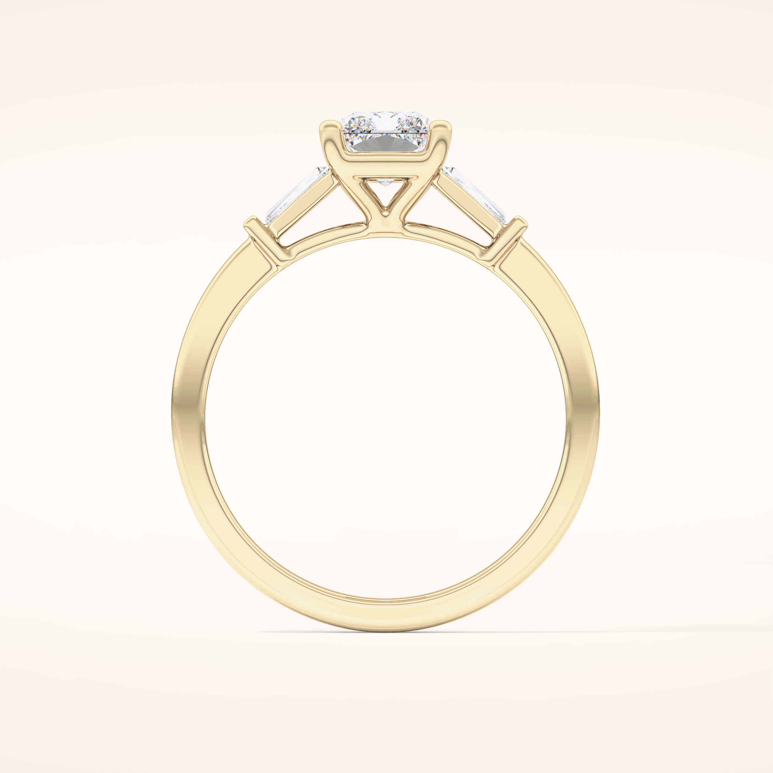 1.21 CT Radiant Shaped Three Stone Moissanite Engagement Ring