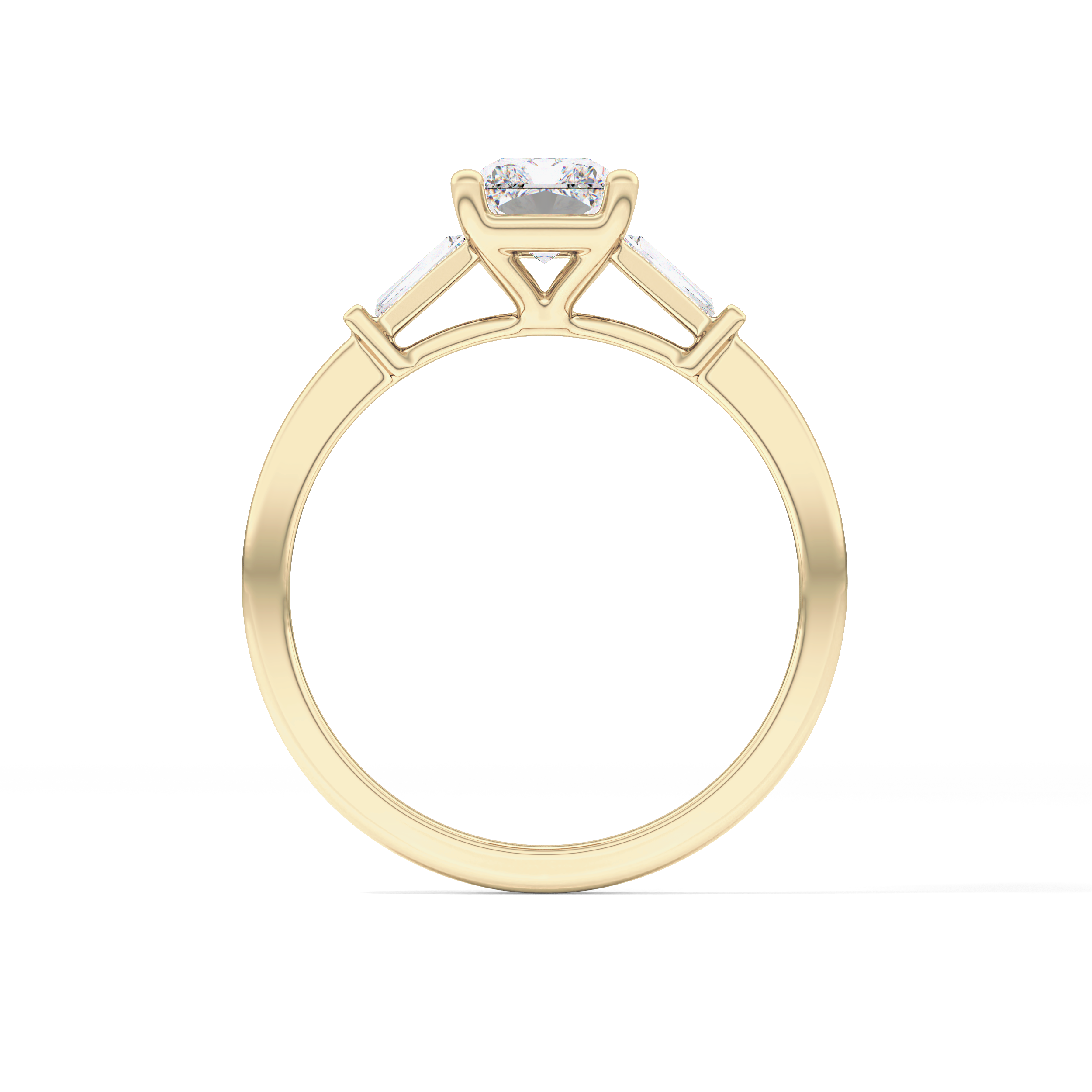 Radiant Three Stone Lab Grown Diamond Engagement Ring
