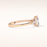 1.21 CT Radiant Shaped Three Stone Moissanite Engagement Ring