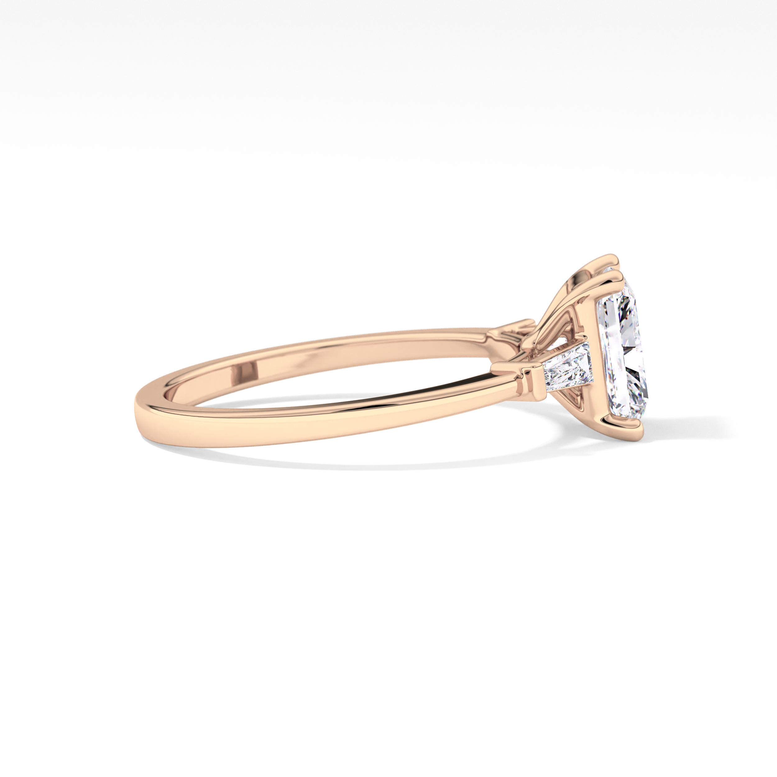 Radiant Three Stone Lab Grown Diamond Engagement Ring