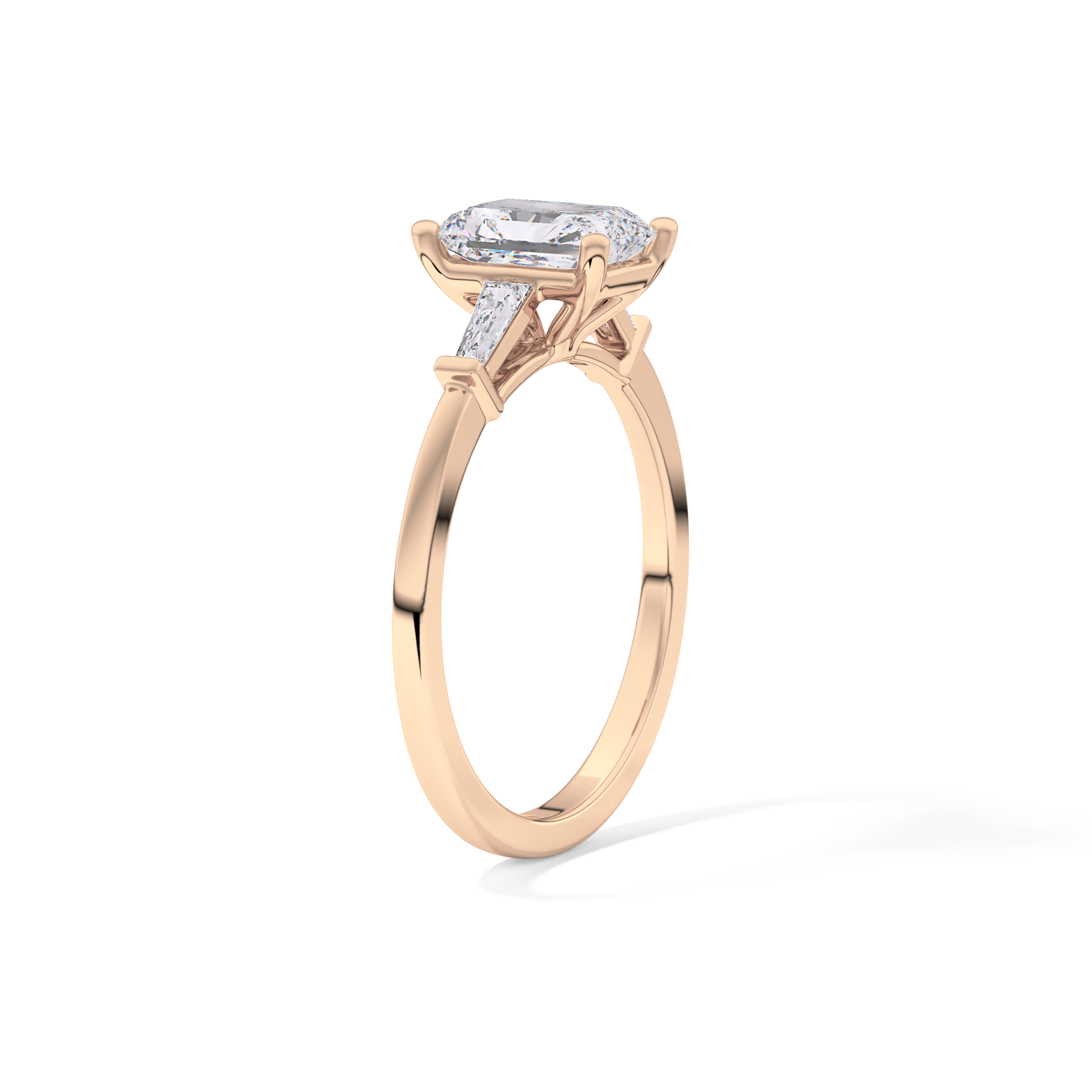 Radiant Three Stone Lab Grown Diamond Engagement Ring