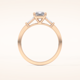 1.21 CT Radiant Shaped Three Stone Moissanite Engagement Ring