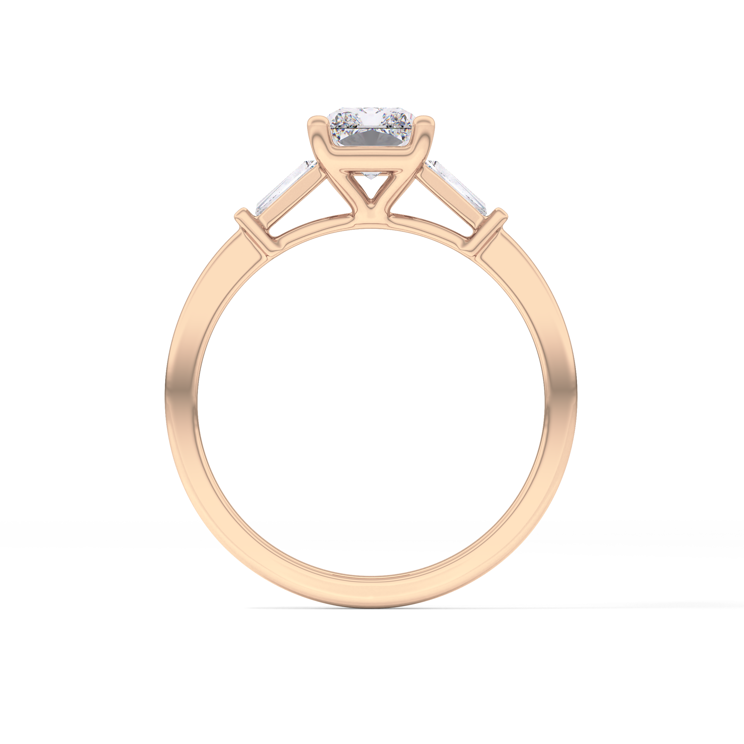 Radiant Three Stone Lab Grown Diamond Engagement Ring